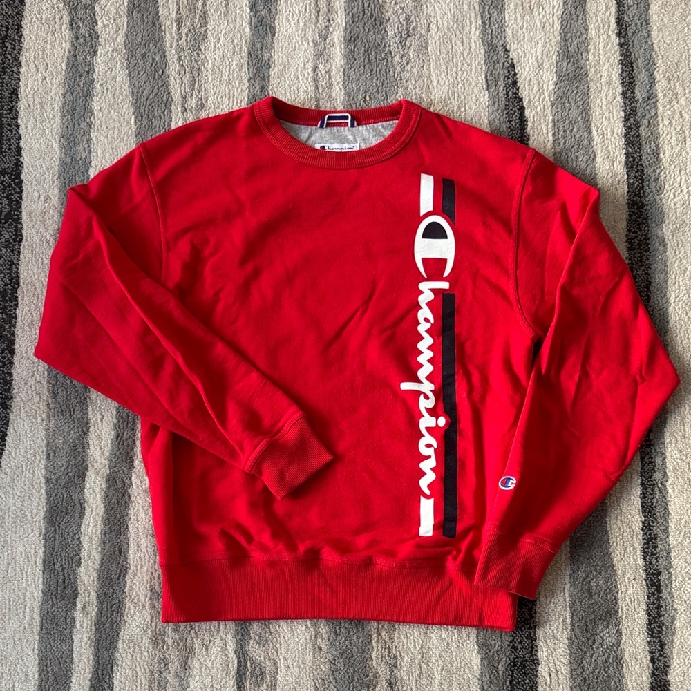Champion Men's Bold Red Crewneck Sweater